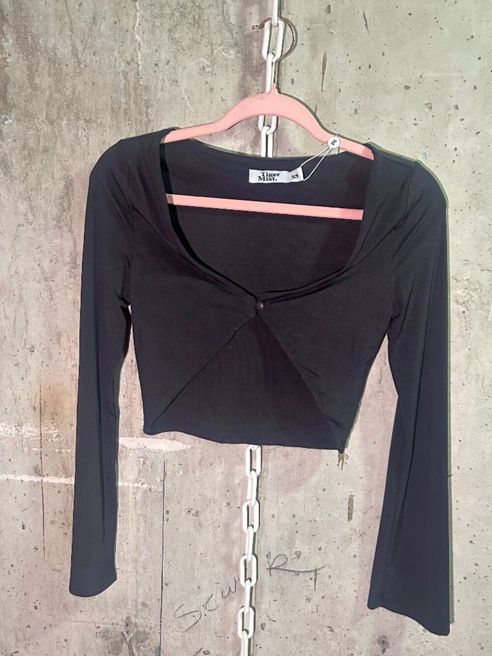 Top Black Long Sleeve Ribbed NWT